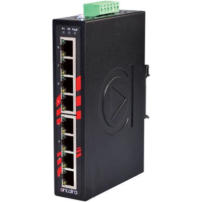 8-Port Unmanaged Industrial Ethernet Switch, 12-48VDC , -40 - 75C