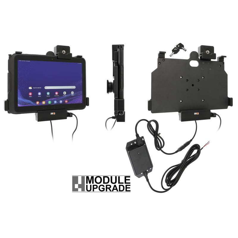 Aktive Halterung, USB-Host, Federbolzenverriegelung, Kippdrehgelenk, abschlie&szlig;bar, inkl. 2 Schl&uuml;ssel