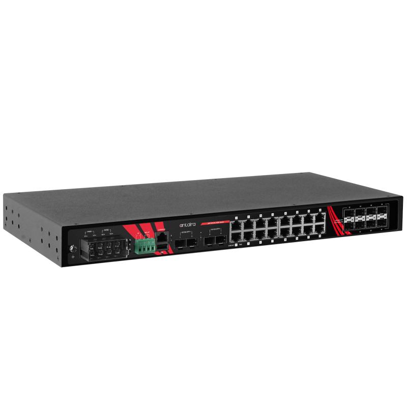 28-Port Industrial Managed Gigabit Ethernet PoE+ Switch, erw. Temperaturbereich